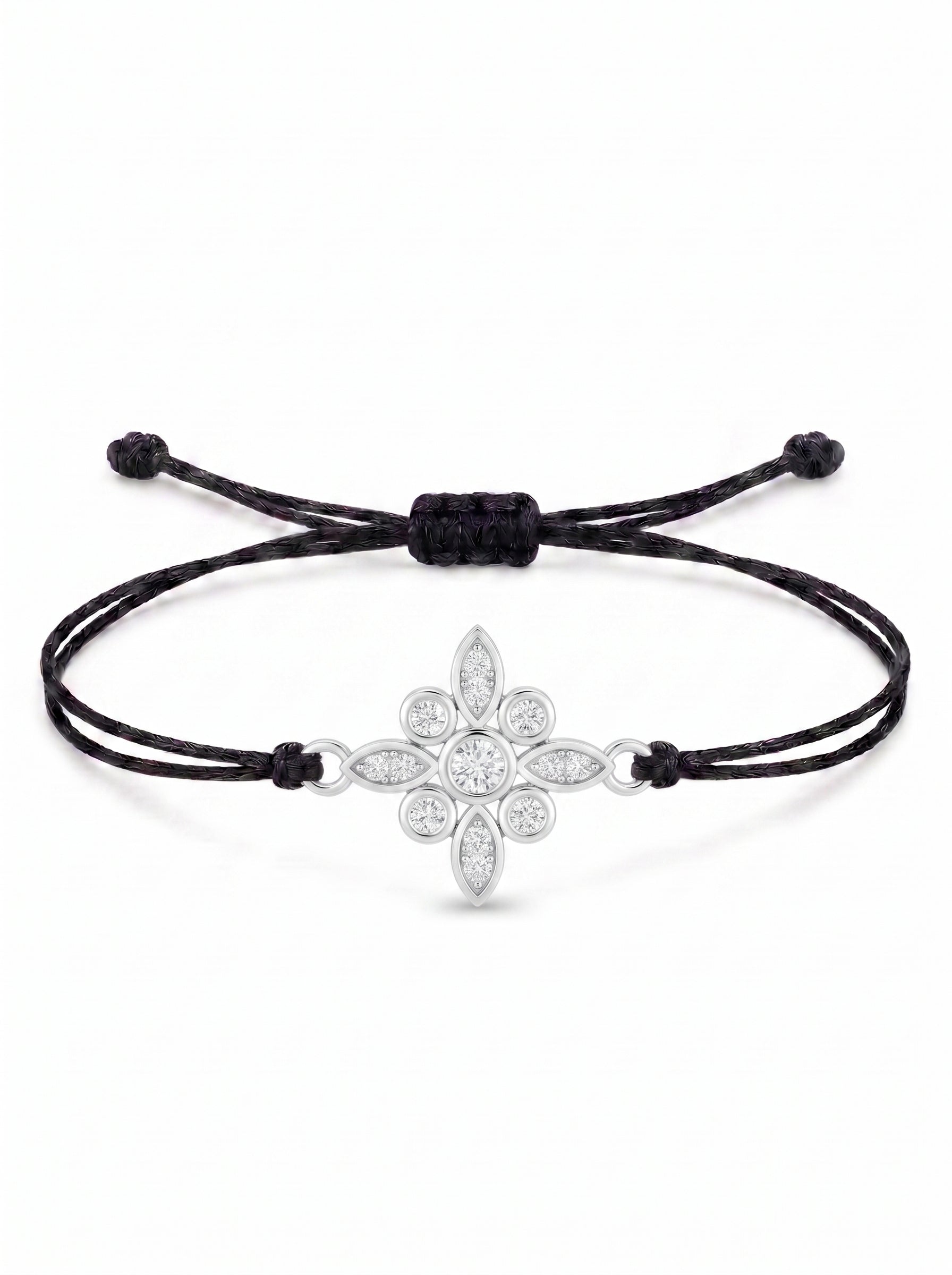 Floral Charm Cord Bracelet