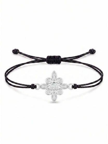 Floral Charm Cord Bracelet