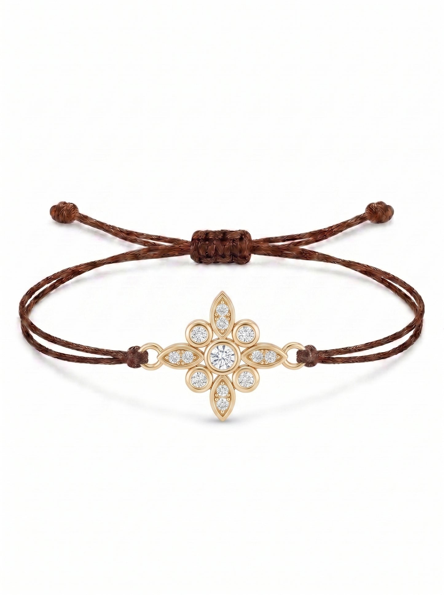 Floral Charm Cord Bracelet