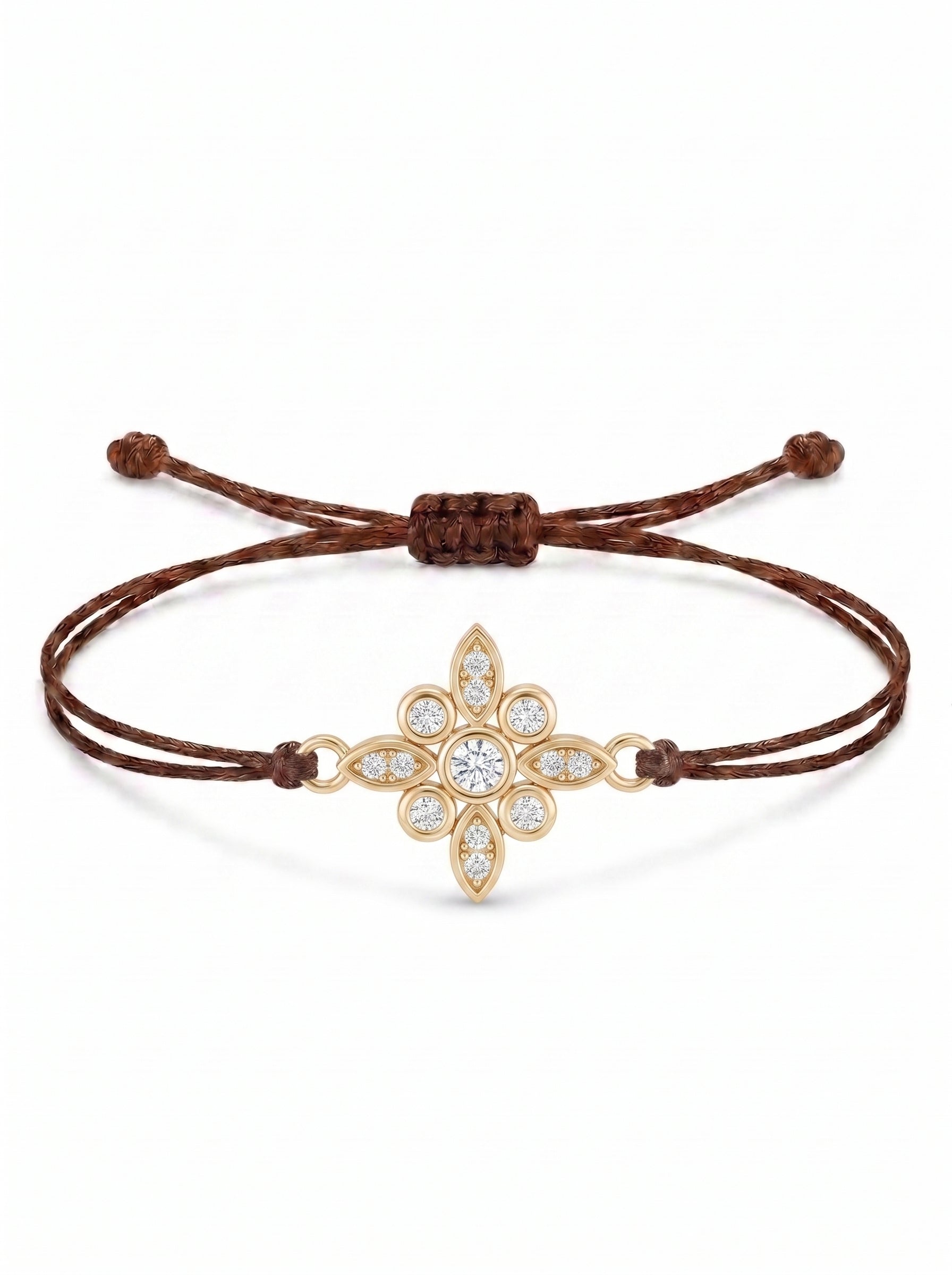 Floral Charm Cord Bracelet