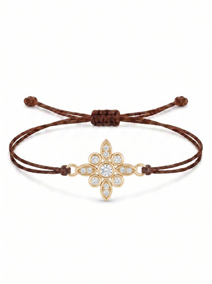 Floral Charm Cord Bracelet