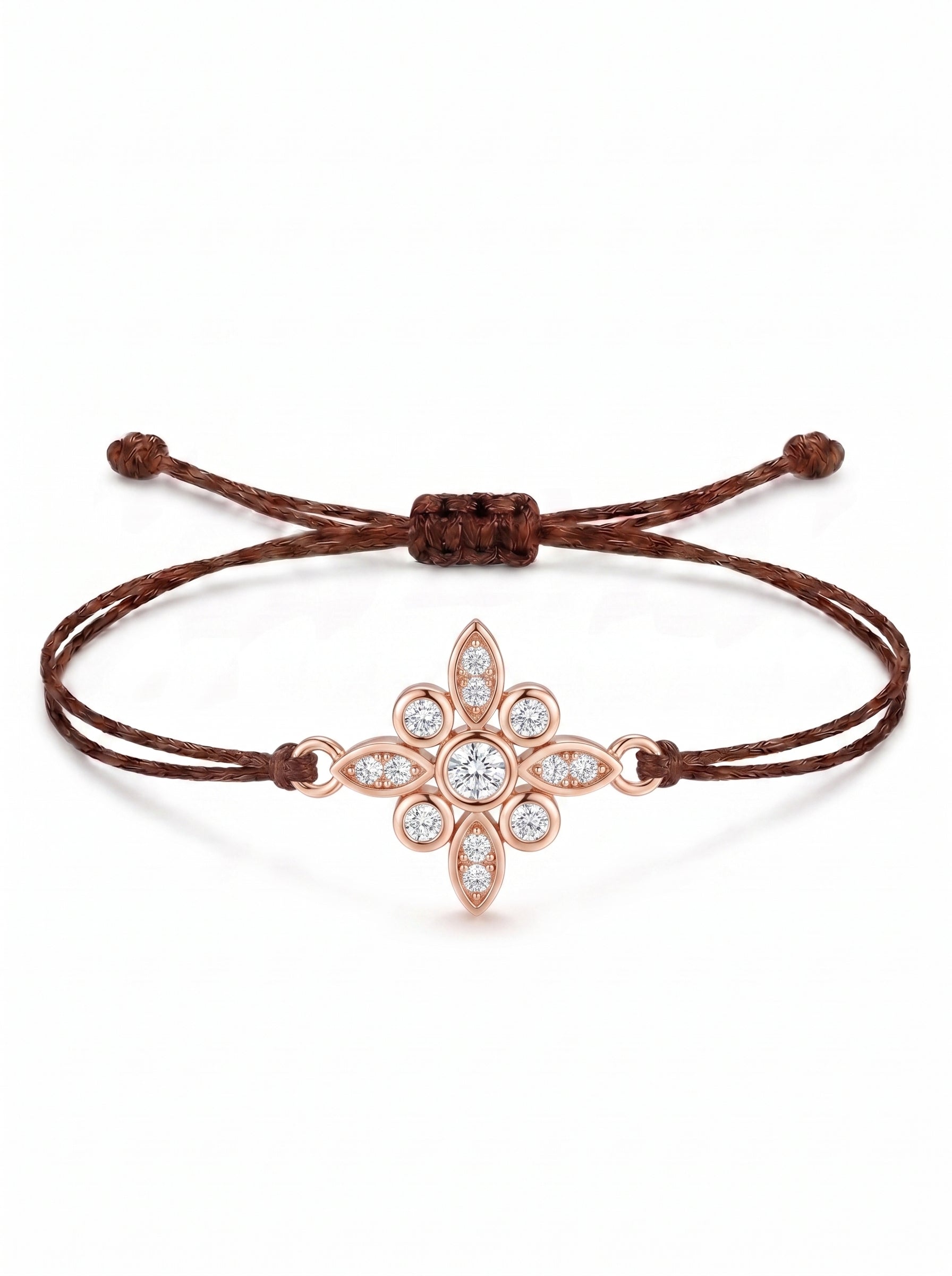Floral Charm Cord Bracelet