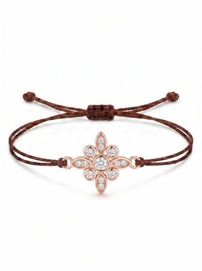Floral Charm Cord Bracelet