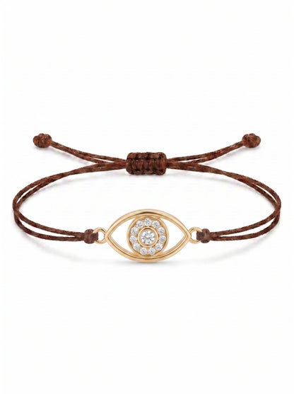 Evil Eye Charm Cord Bracelet