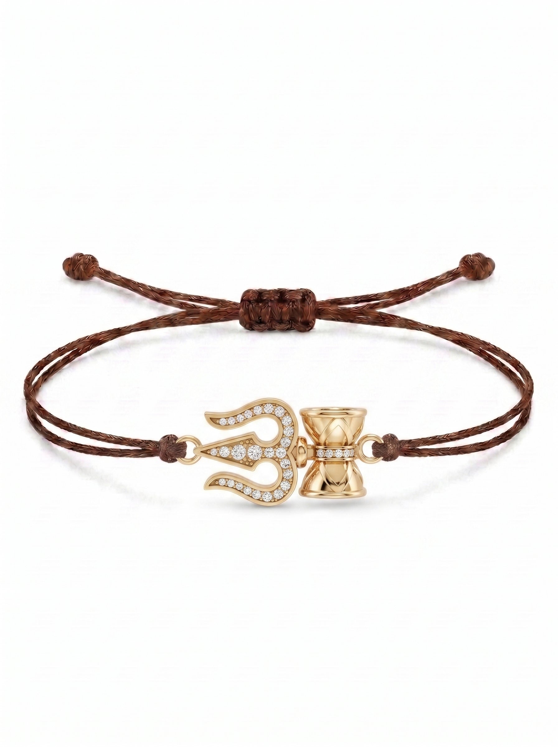 Trishul Damru Charm Cord Bracelet