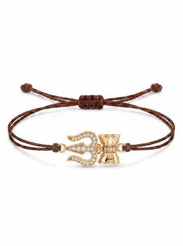 Trishul Damru Charm Cord Bracelet