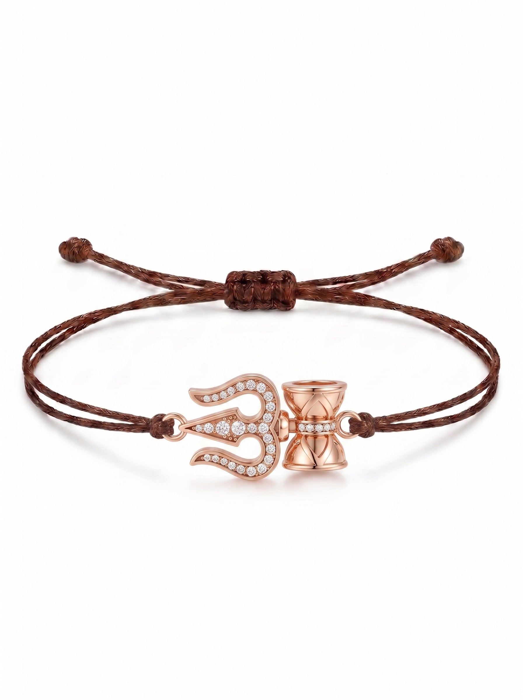 Trishul Damru Charm Cord Bracelet
