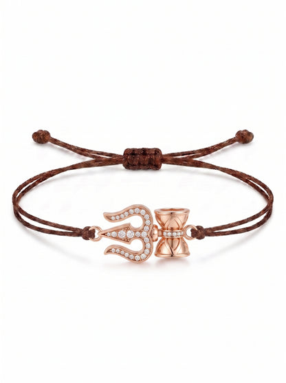 Trishul Damru Charm Cord Bracelet