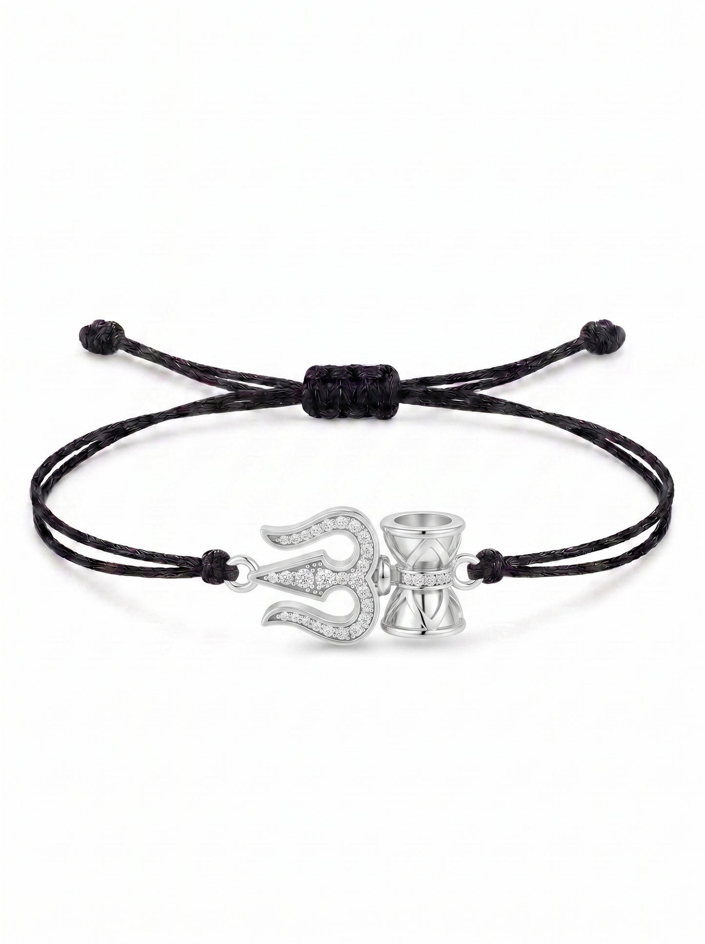 Trishul Damru Charm Cord Bracelet