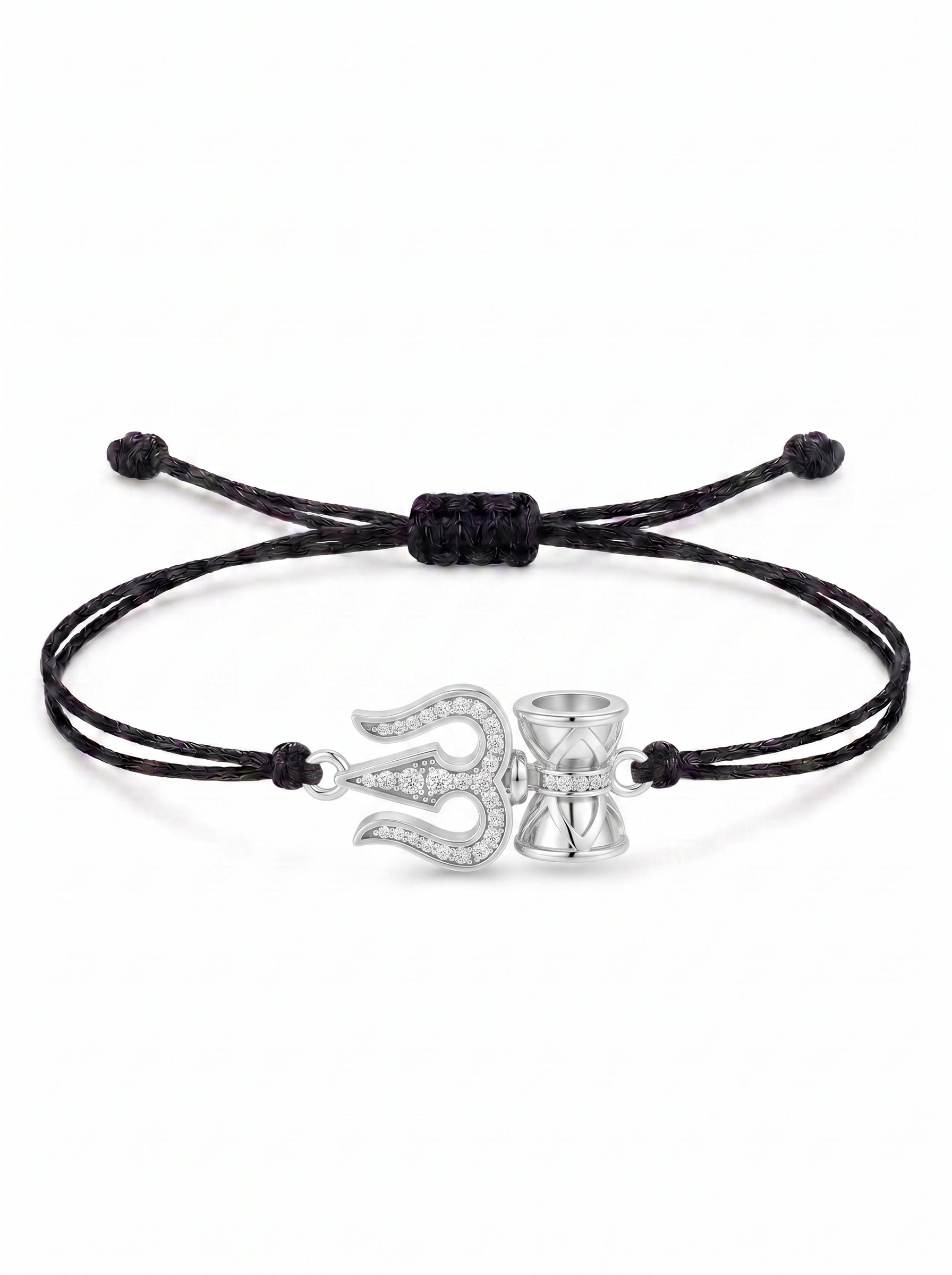 Trishul Damru Charm Cord Bracelet