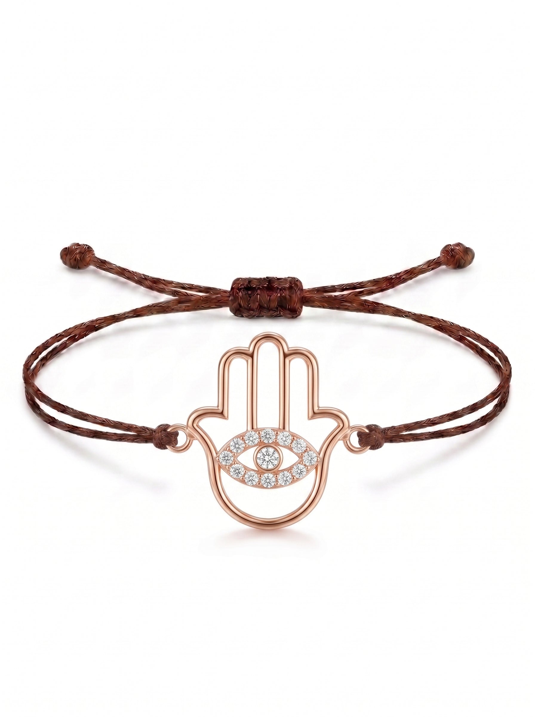 Hamsa Eye Charm Cord Bracelet
