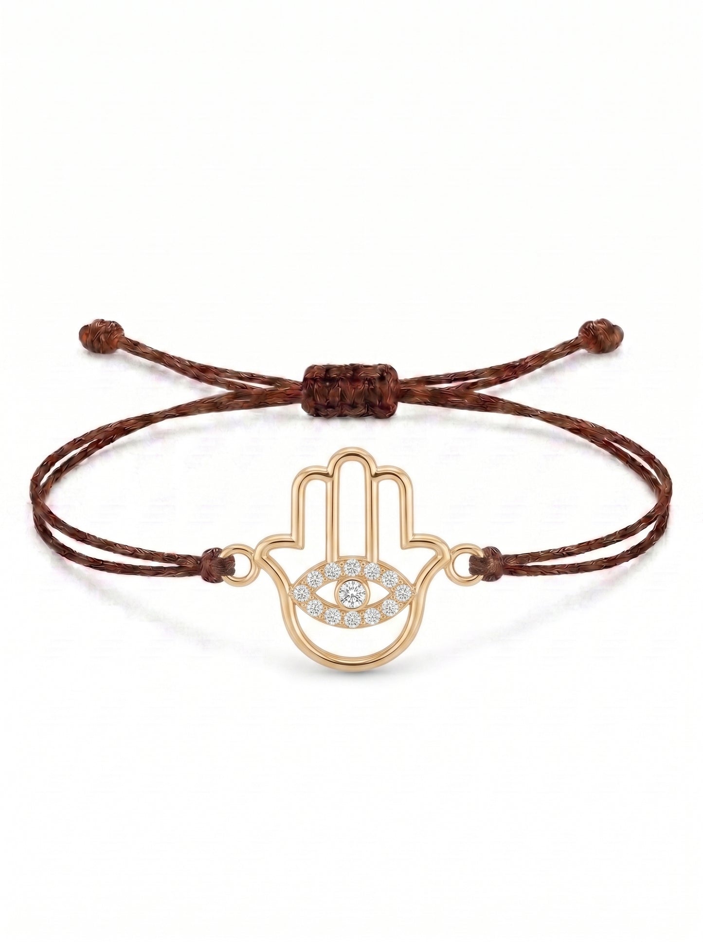 Hamsa Eye Charm Cord Bracelet