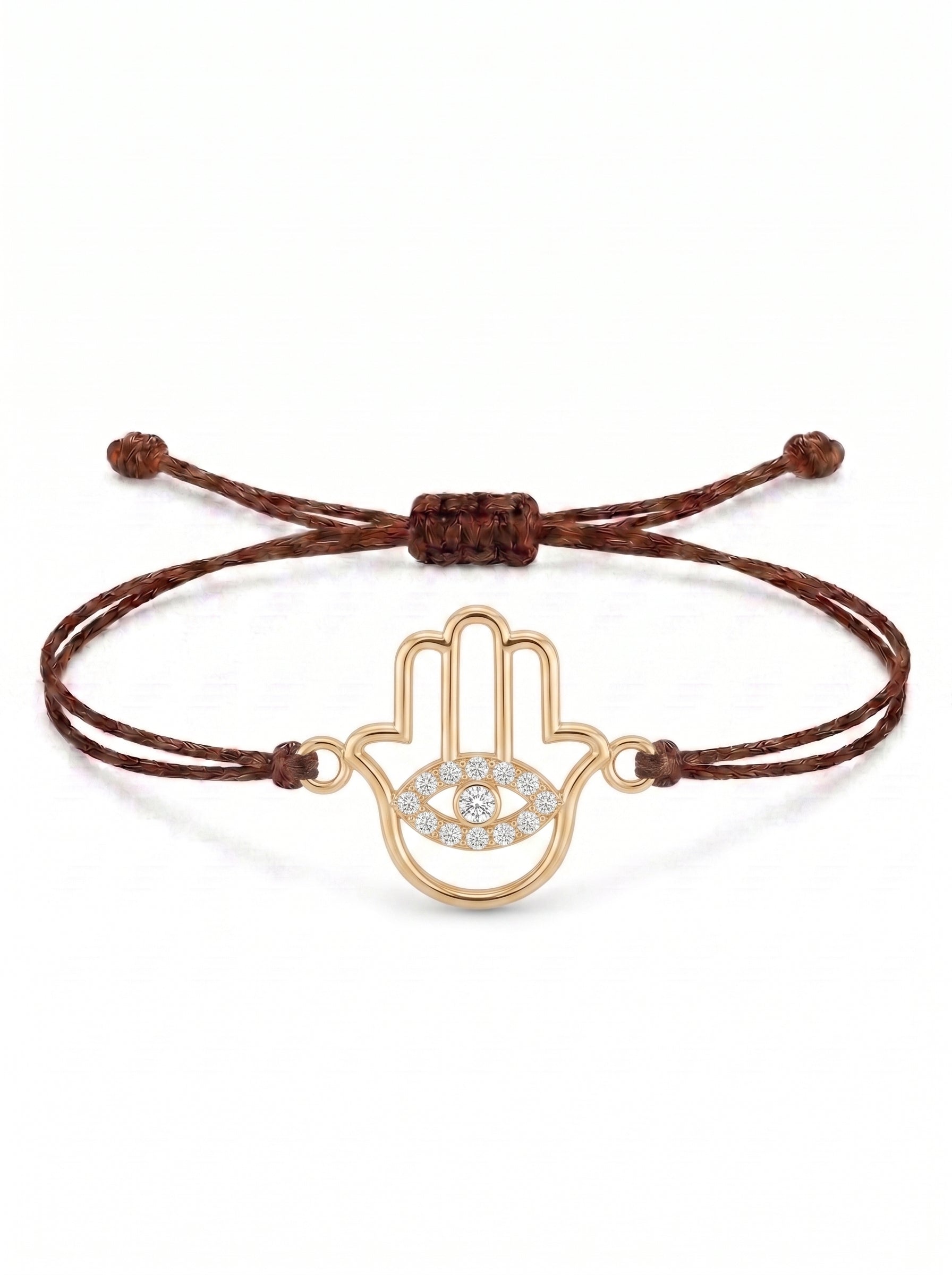 Hamsa Eye Charm Cord Bracelet