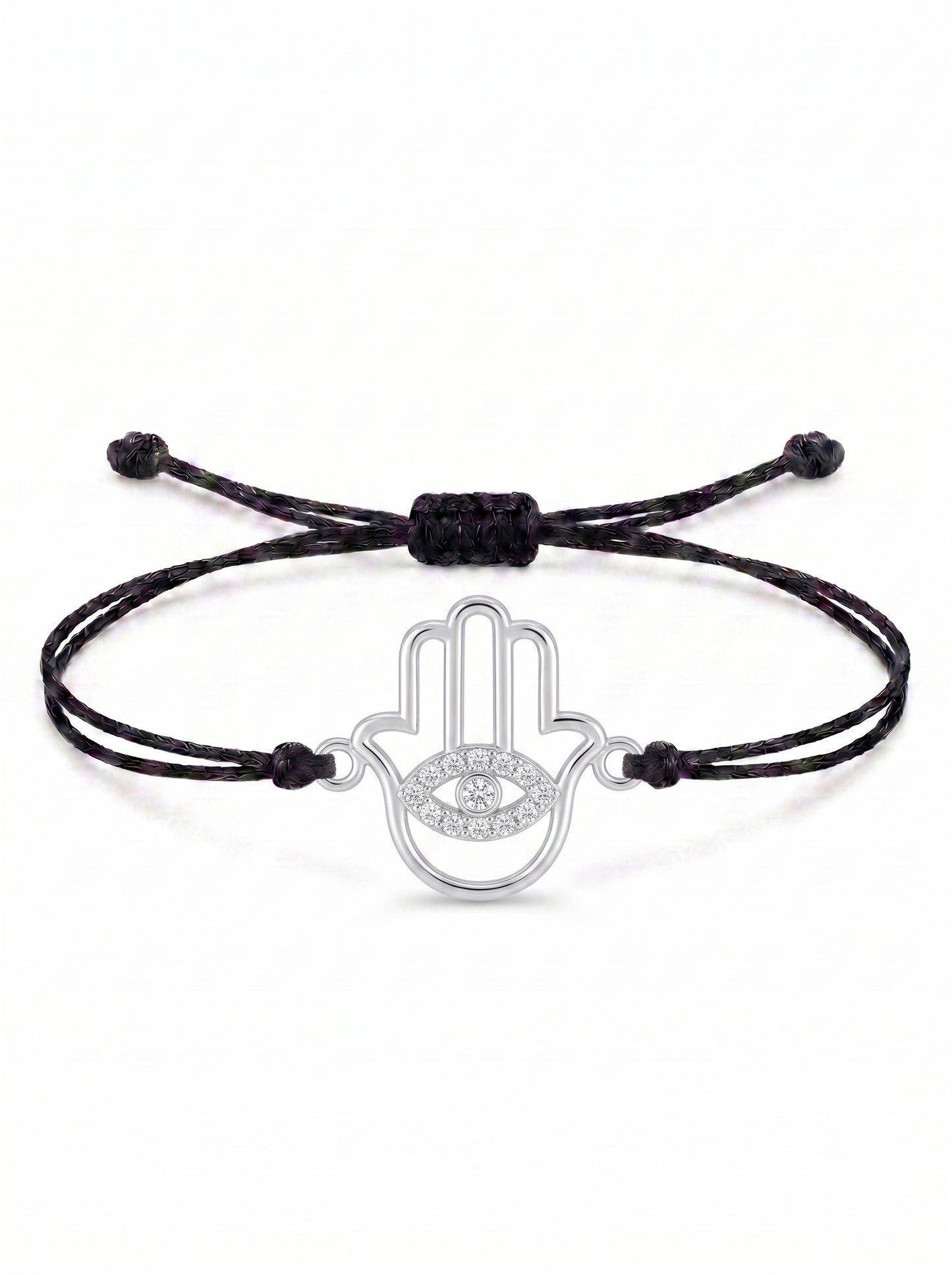 Hamsa Eye Charm Cord Bracelet
