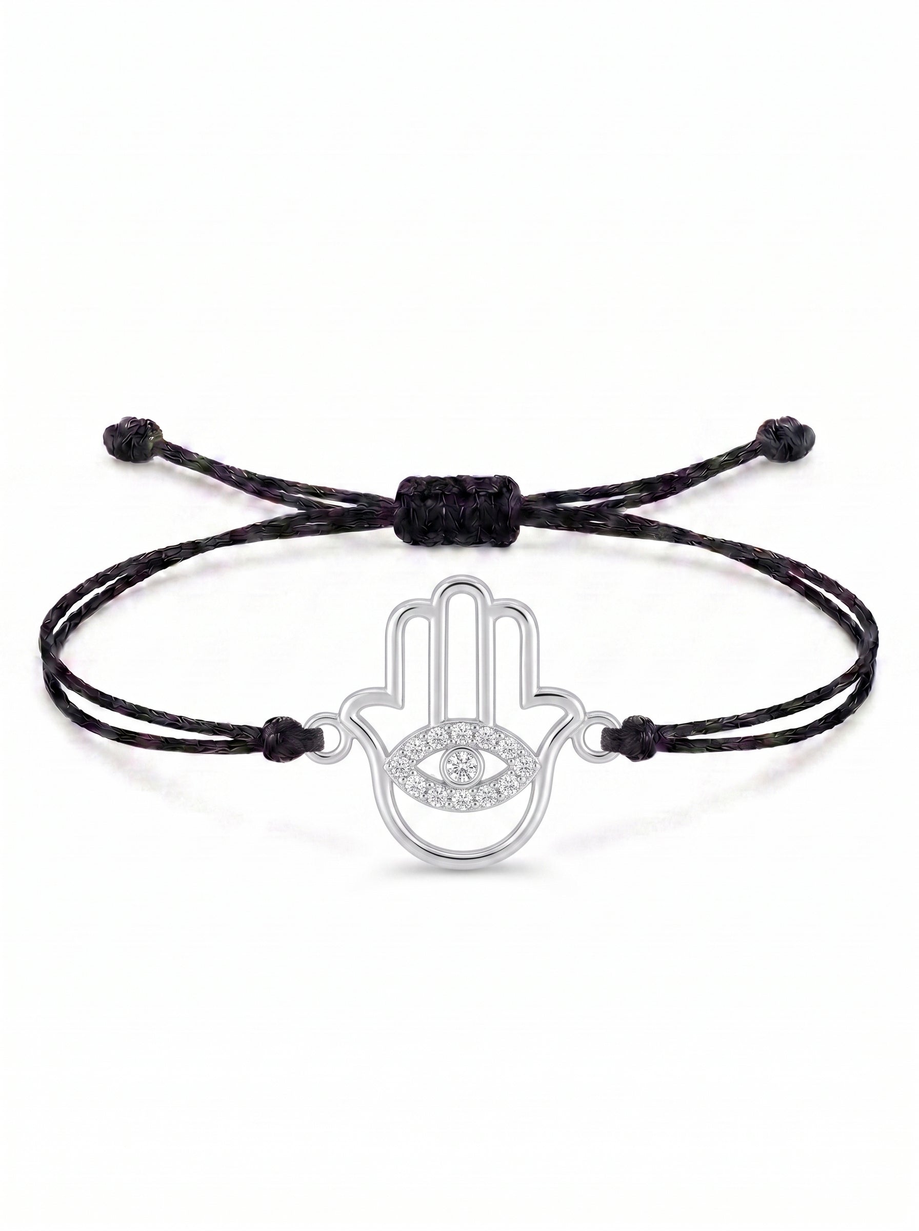 Hamsa Eye Charm Cord Bracelet