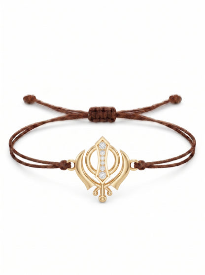 Khanda Charm Cord Bracelet