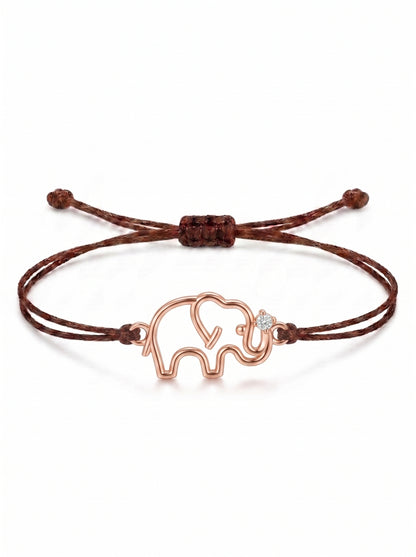 Elephant Charm Cord Bracelet