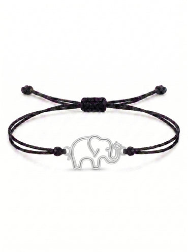 Elephant Charm Cord Bracelet