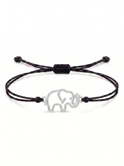 Elephant Charm Cord Bracelet