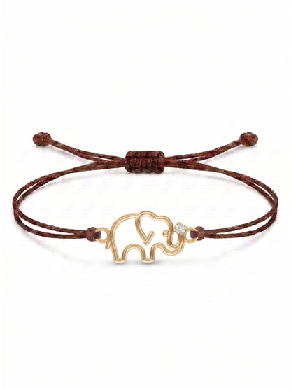 Elephant Charm Cord Bracelet