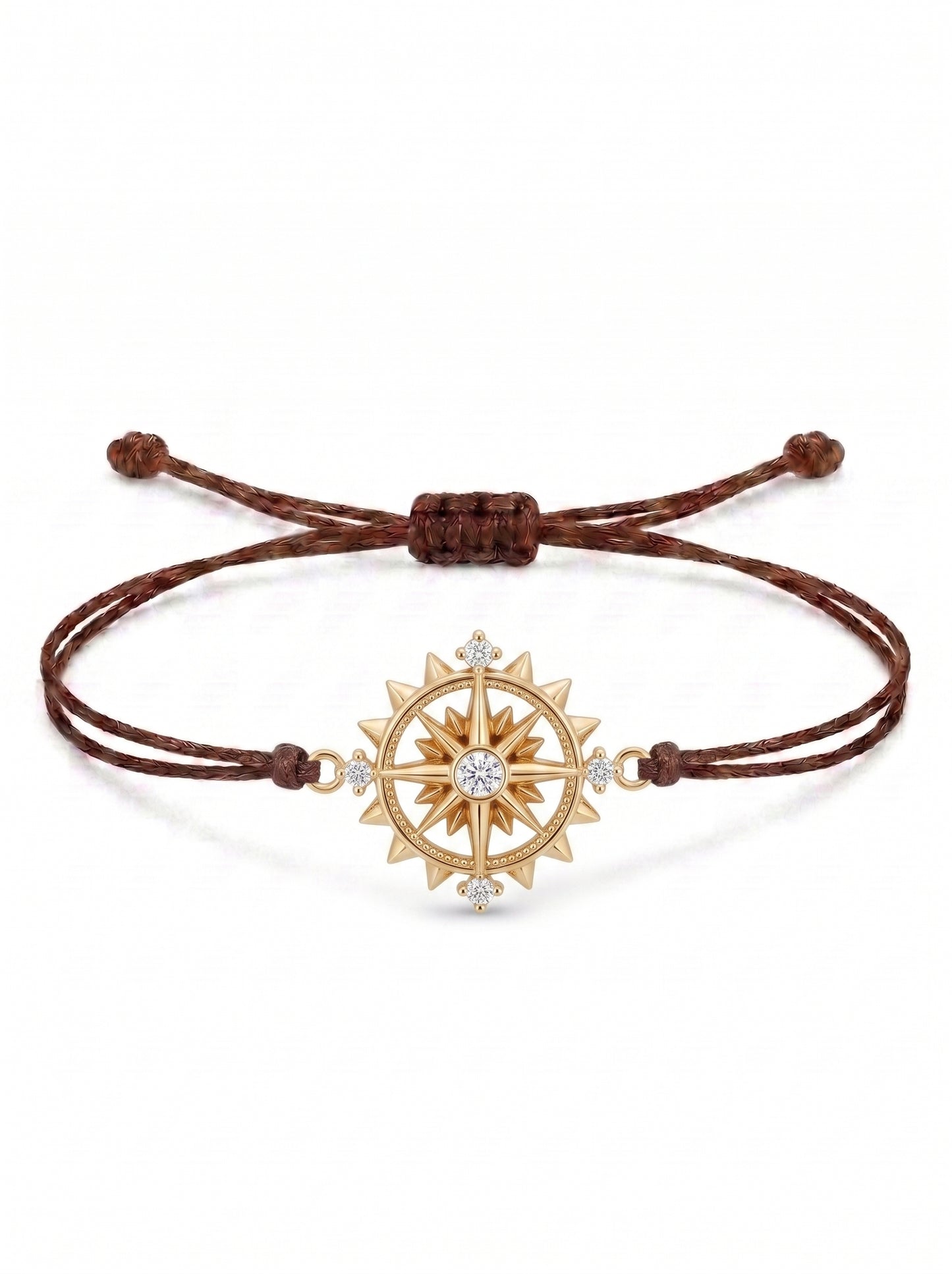 Sun Compass Charm Cord Bracelet