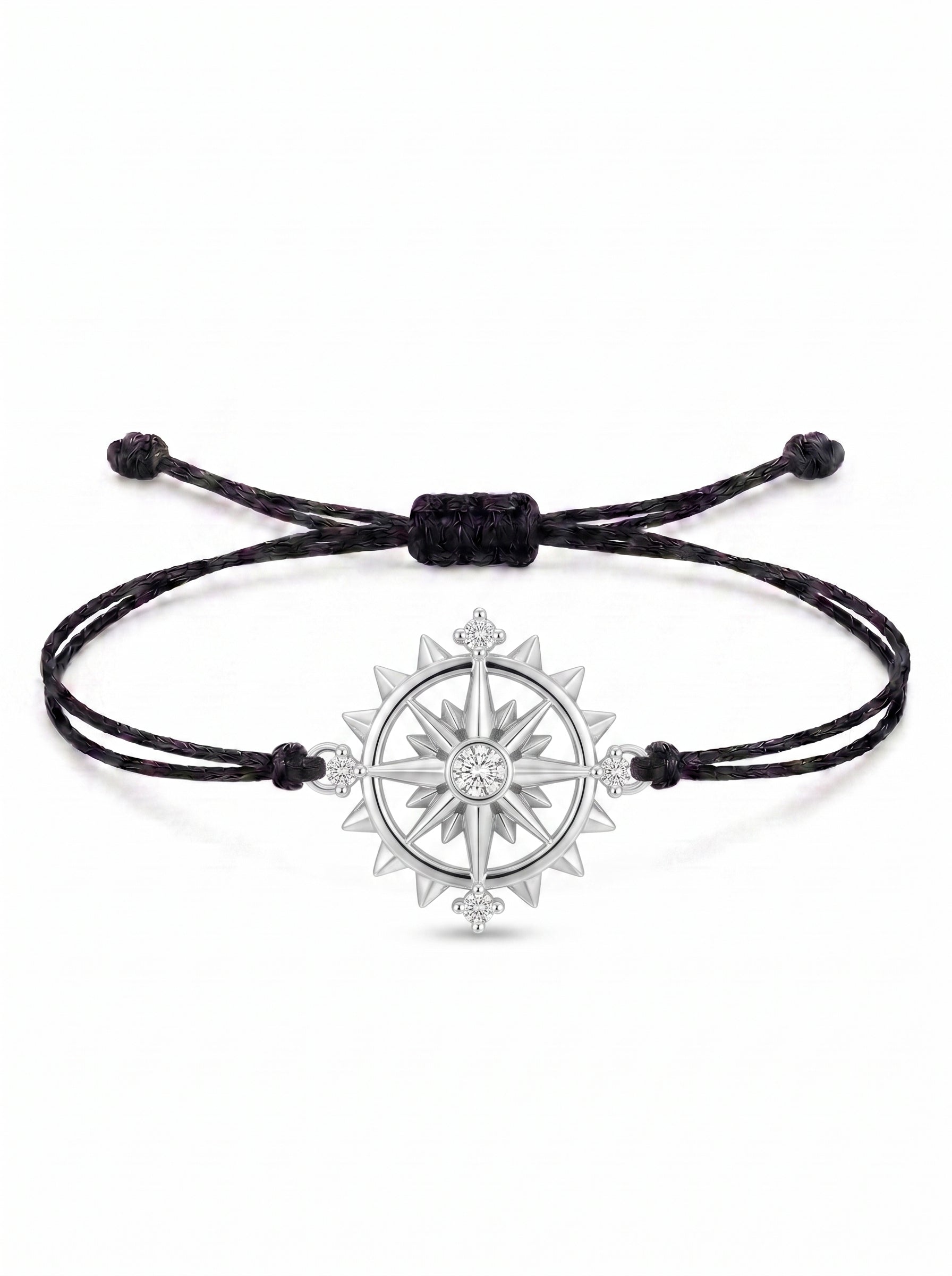 Sun Compass Charm Cord Bracelet