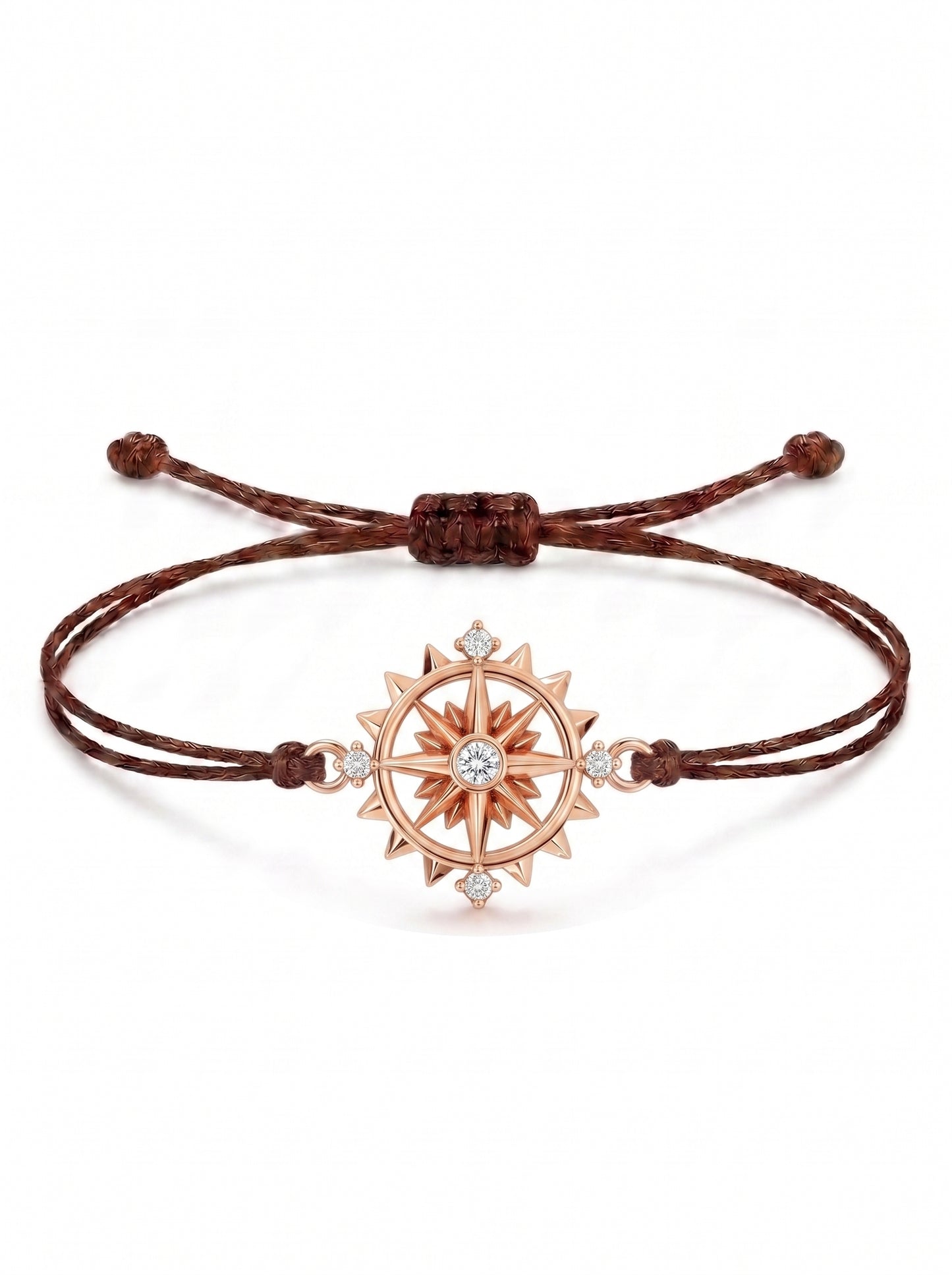 Sun Compass Charm Cord Bracelet