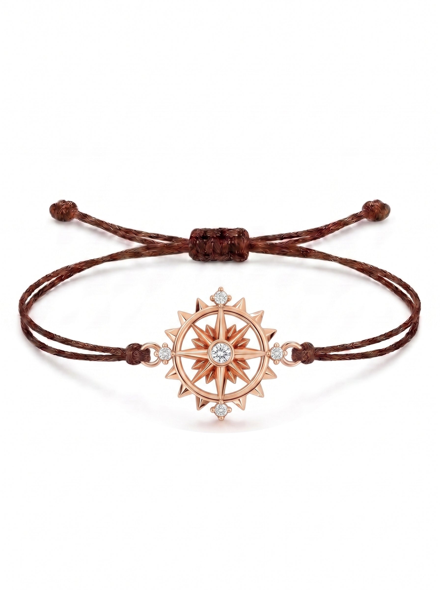 Sun Compass Charm Cord Bracelet
