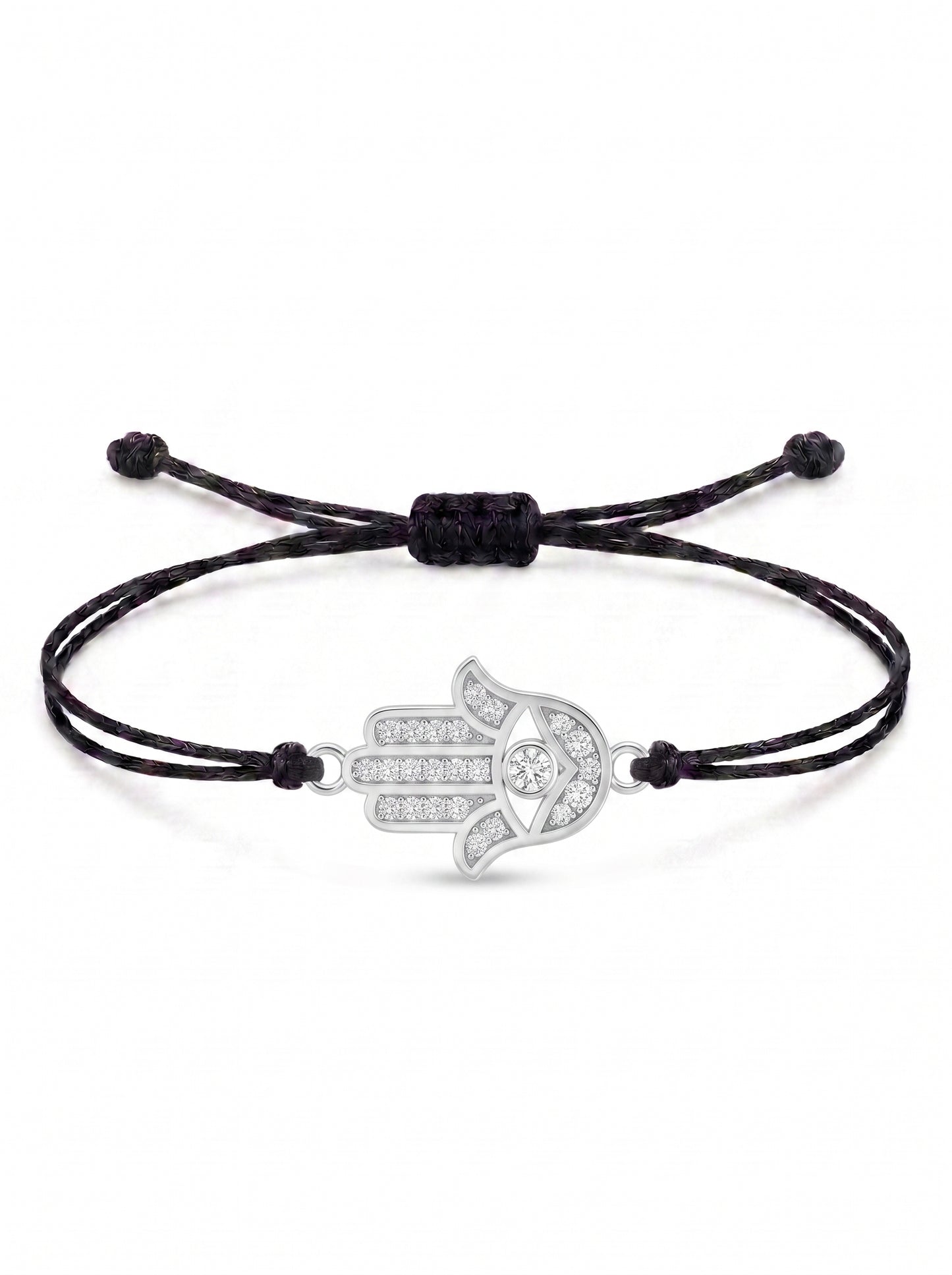 Hamsa Hand Charm Cord Bracelet