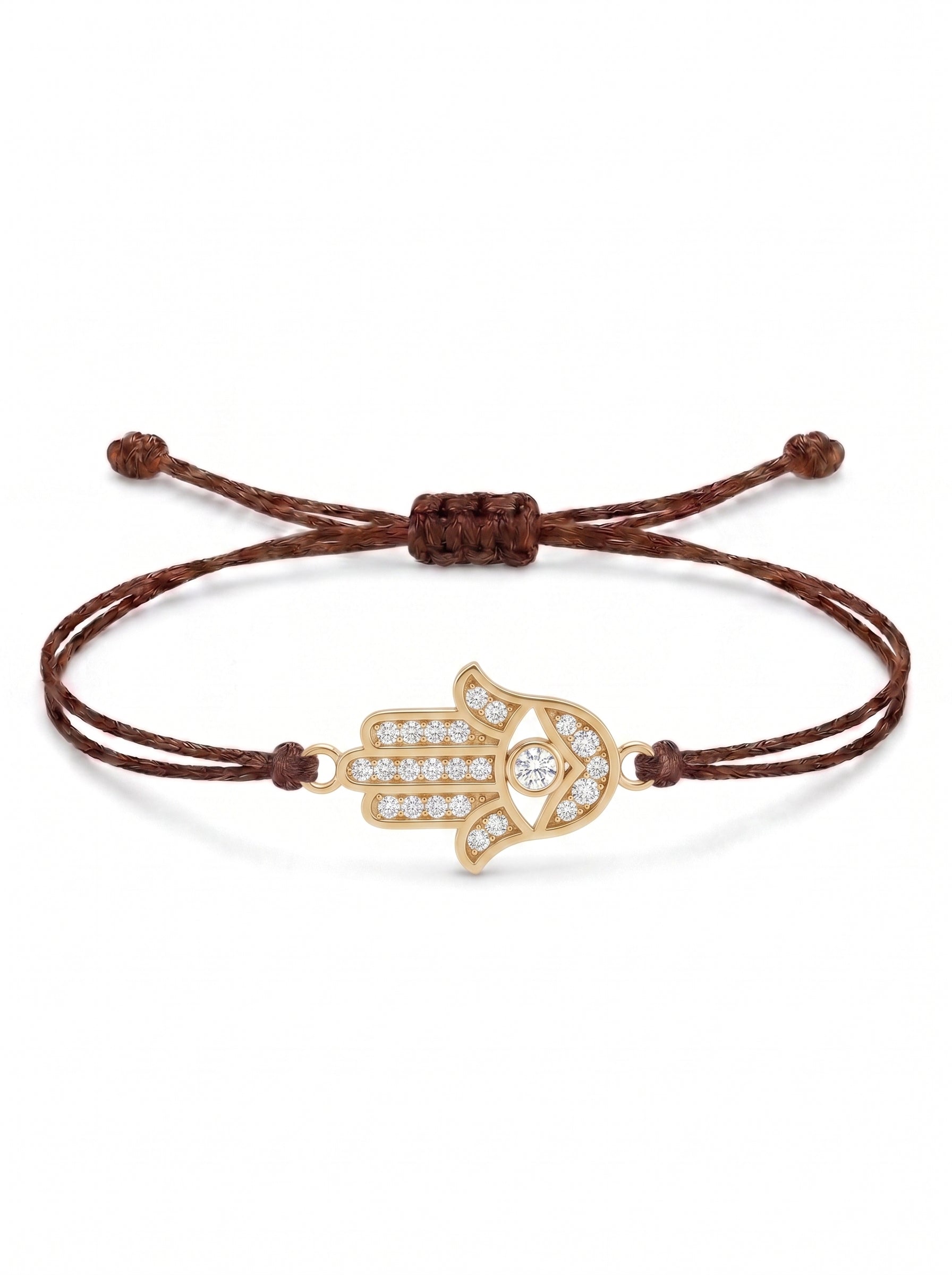Hamsa Hand Charm Cord Bracelet