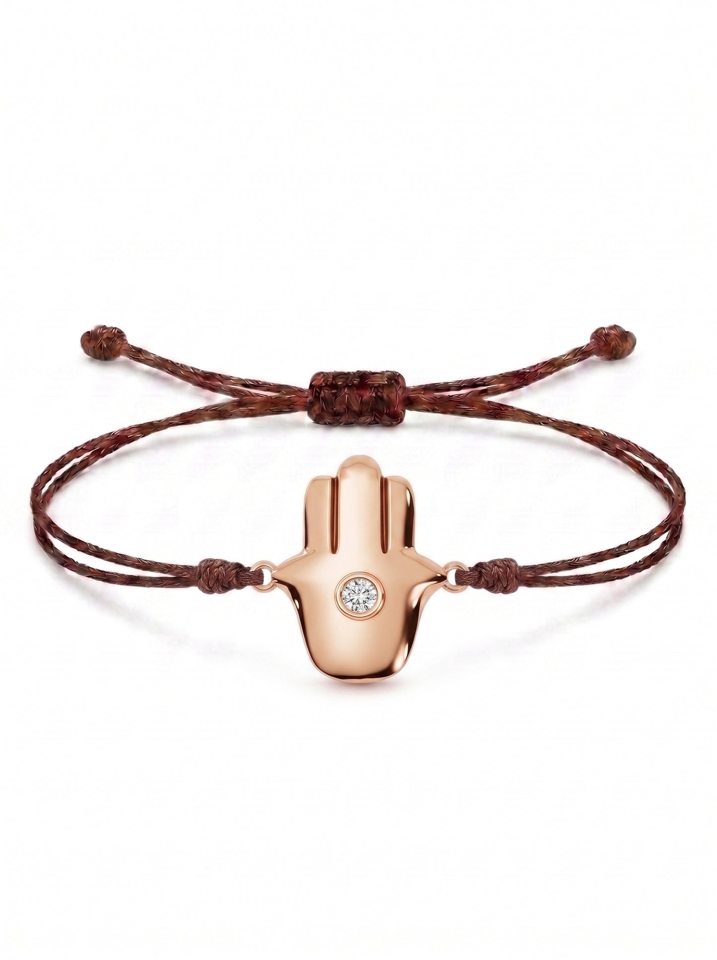 Minimal Hamsa Charm Cord Bracelet