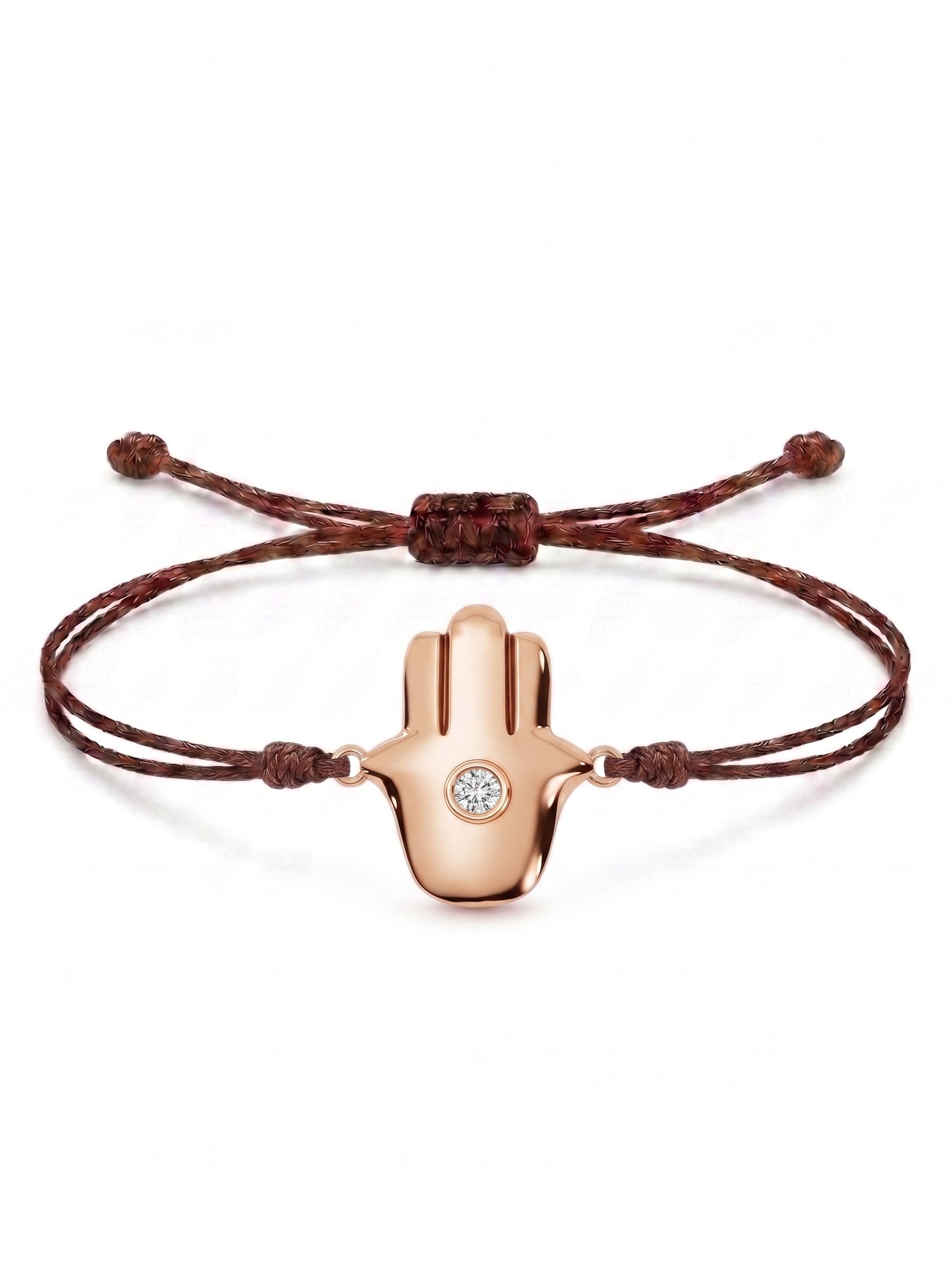 Minimal Hamsa Charm Cord Bracelet