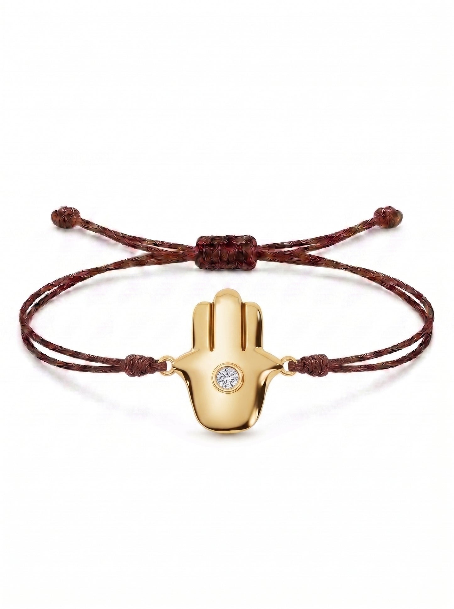 Minimal Hamsa Charm Cord Bracelet