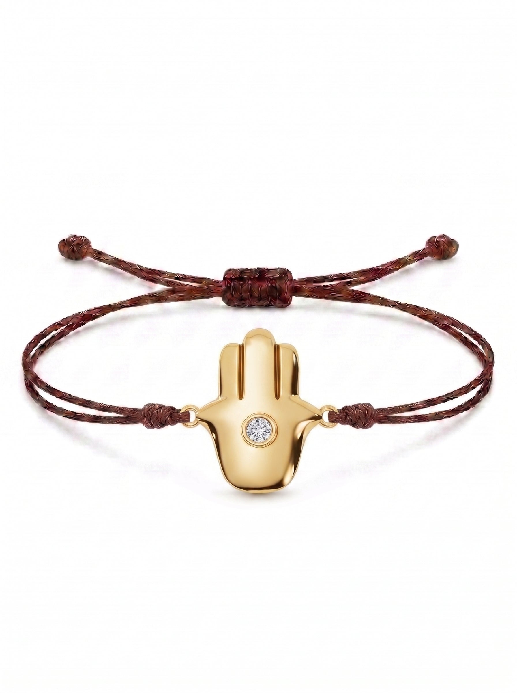 Minimal Hamsa Charm Cord Bracelet
