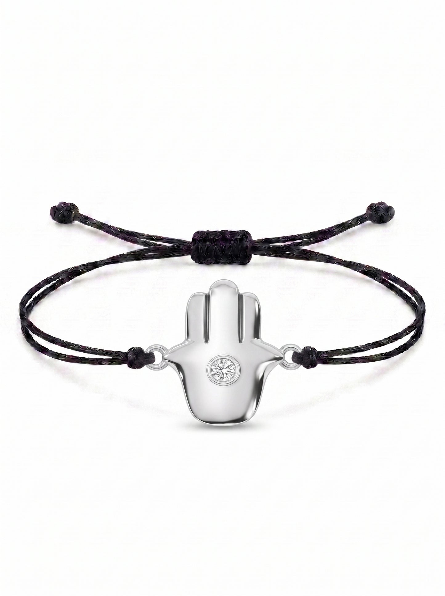 Minimal Hamsa Charm Cord Bracelet