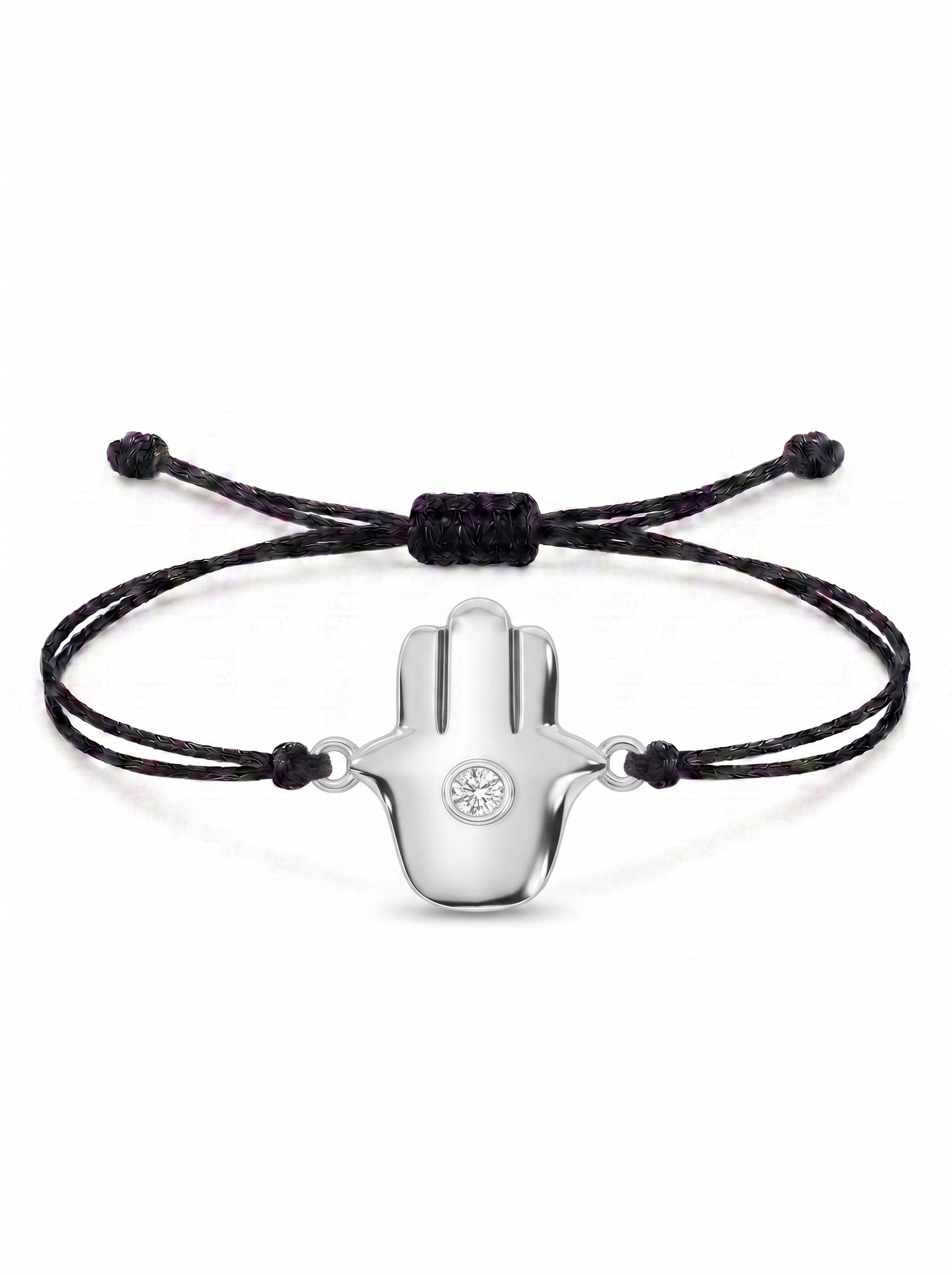 Minimal Hamsa Charm Cord Bracelet