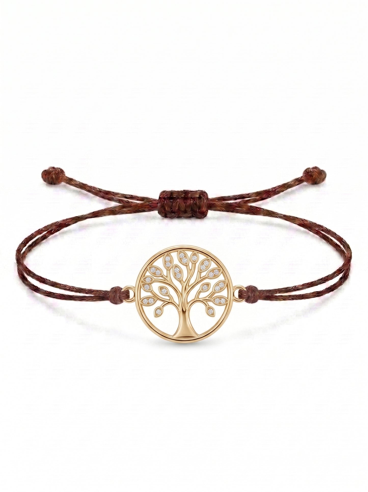 Circle Tree of Life Charm Cord Bracelet