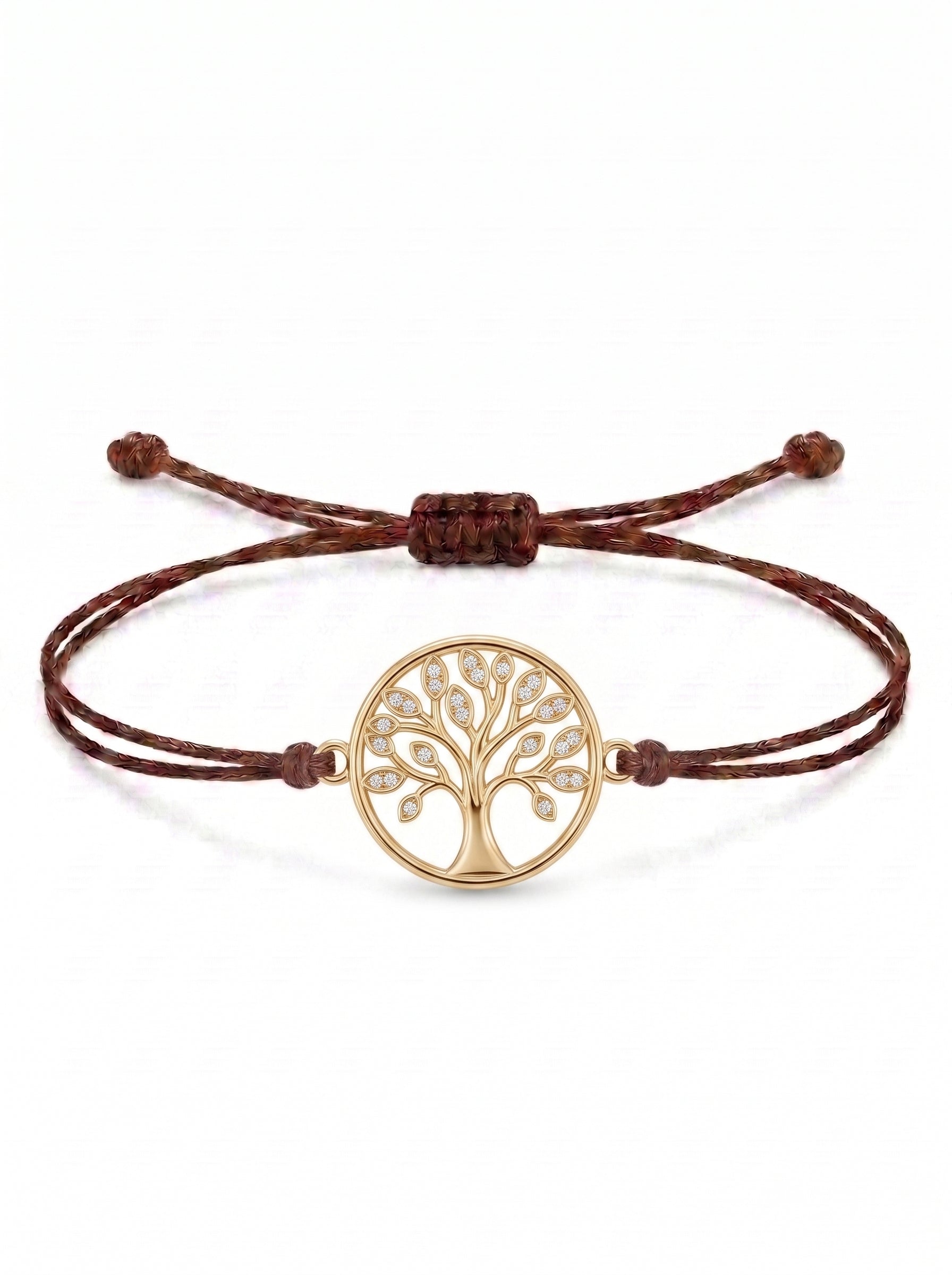 Circle Tree of Life Charm Cord Bracelet