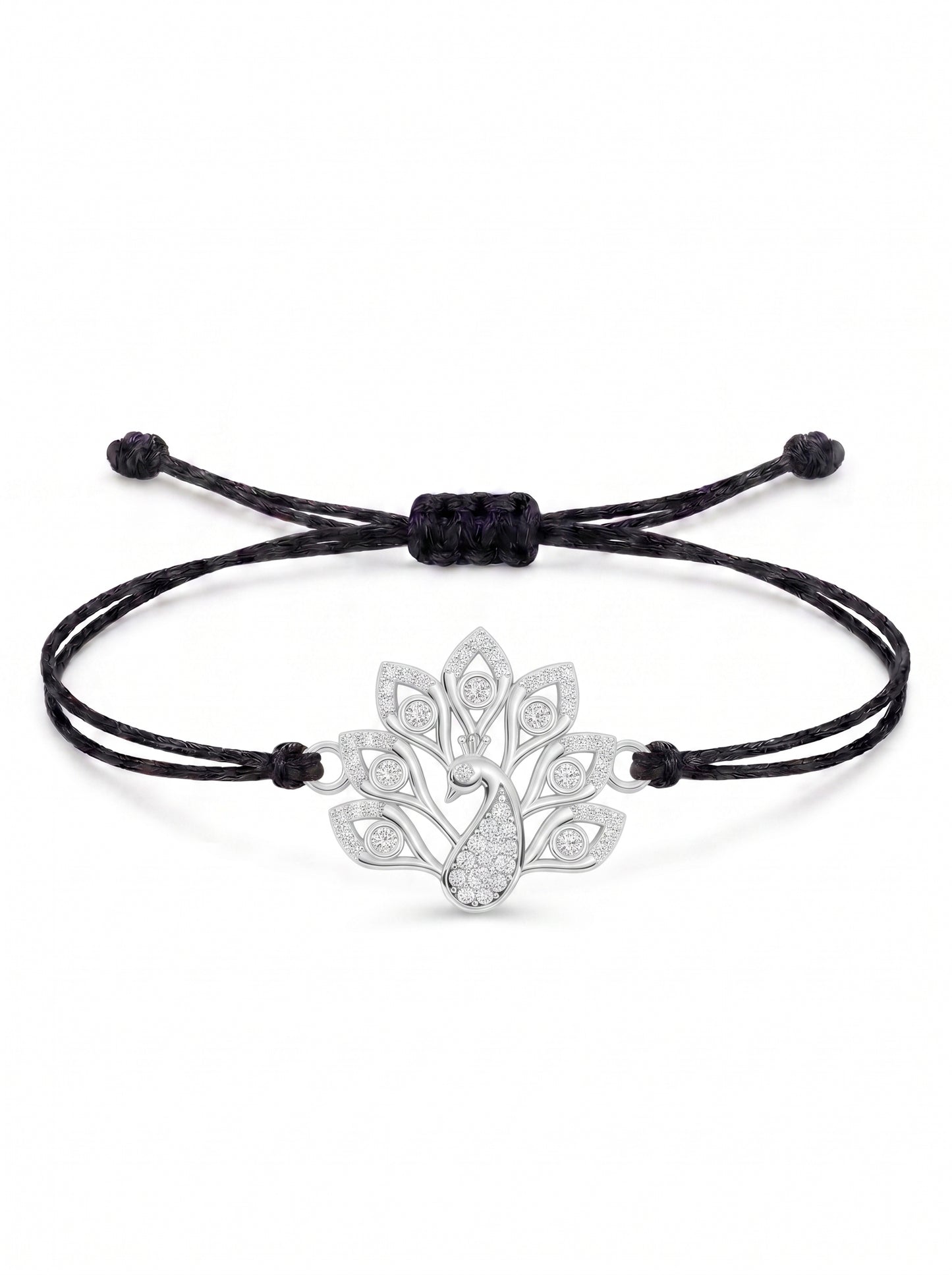 Peacock Charm Cord Bracelet