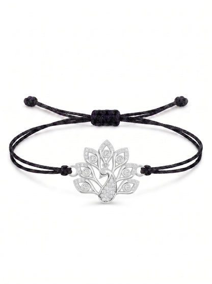 Peacock Charm Cord Bracelet