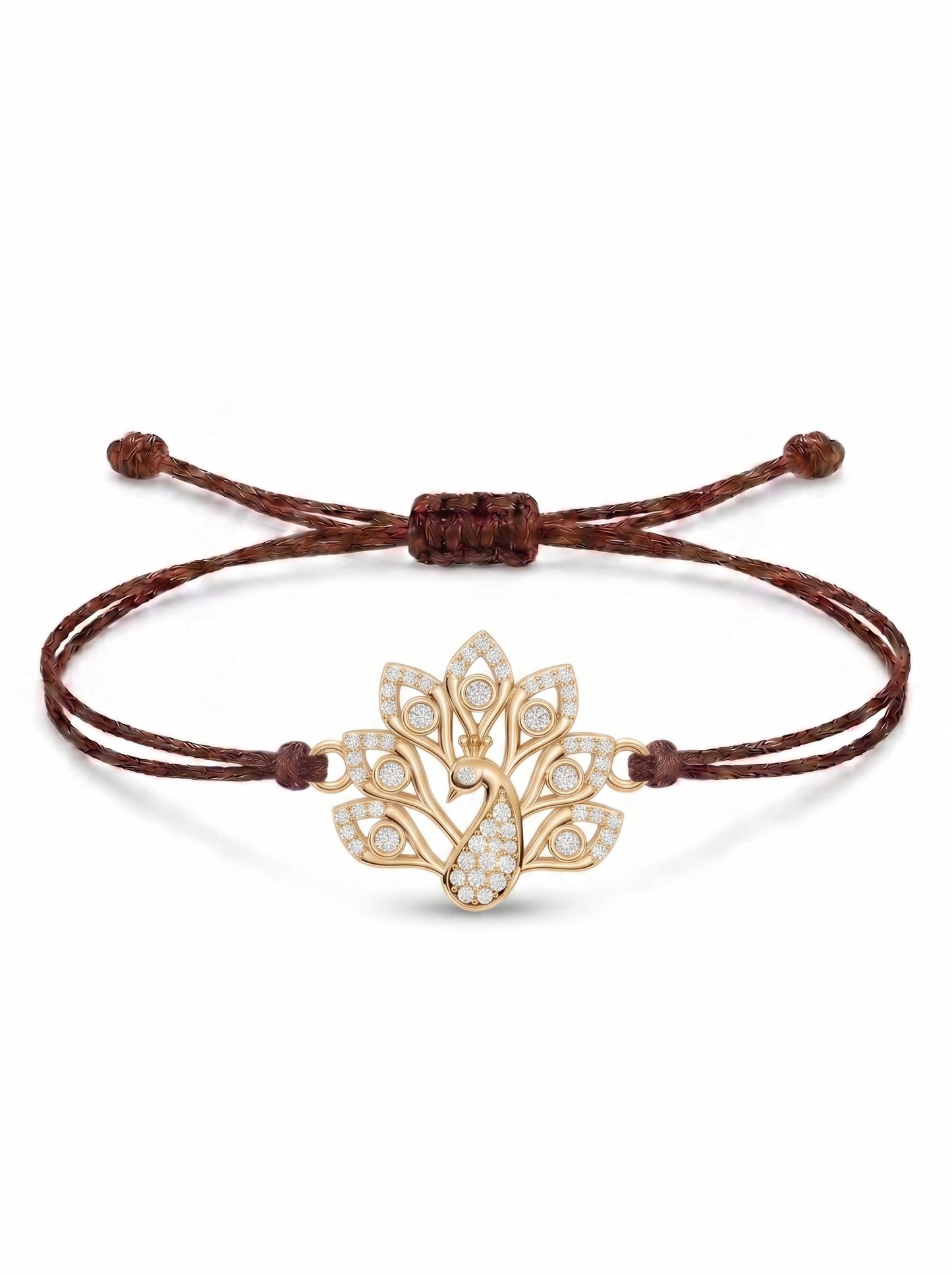 Peacock Charm Cord Bracelet
