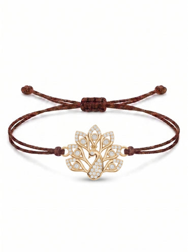 Peacock Charm Cord Bracelet
