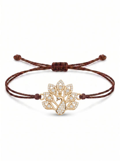 Peacock Charm Cord Bracelet