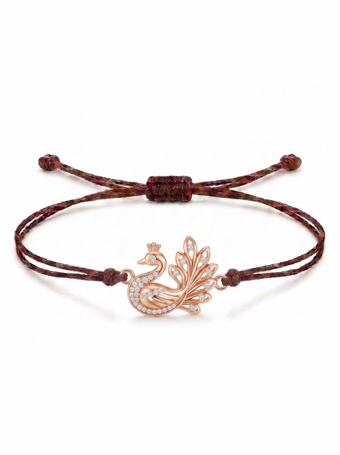 Royal Peacock Charm Cord Bracelet