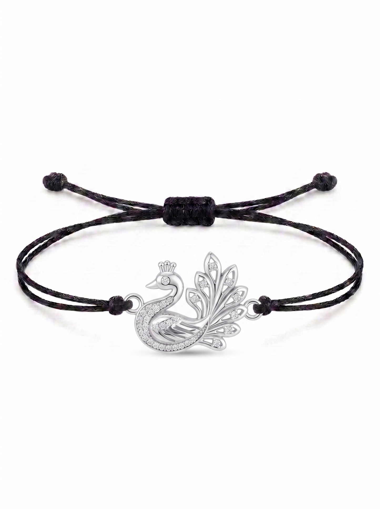 Royal Peacock Charm Cord Bracelet