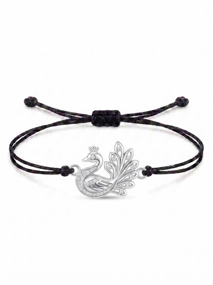 Royal Peacock Charm Cord Bracelet