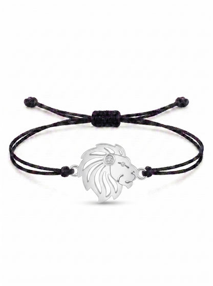 Majestic Lion Charm Cord Bracelet