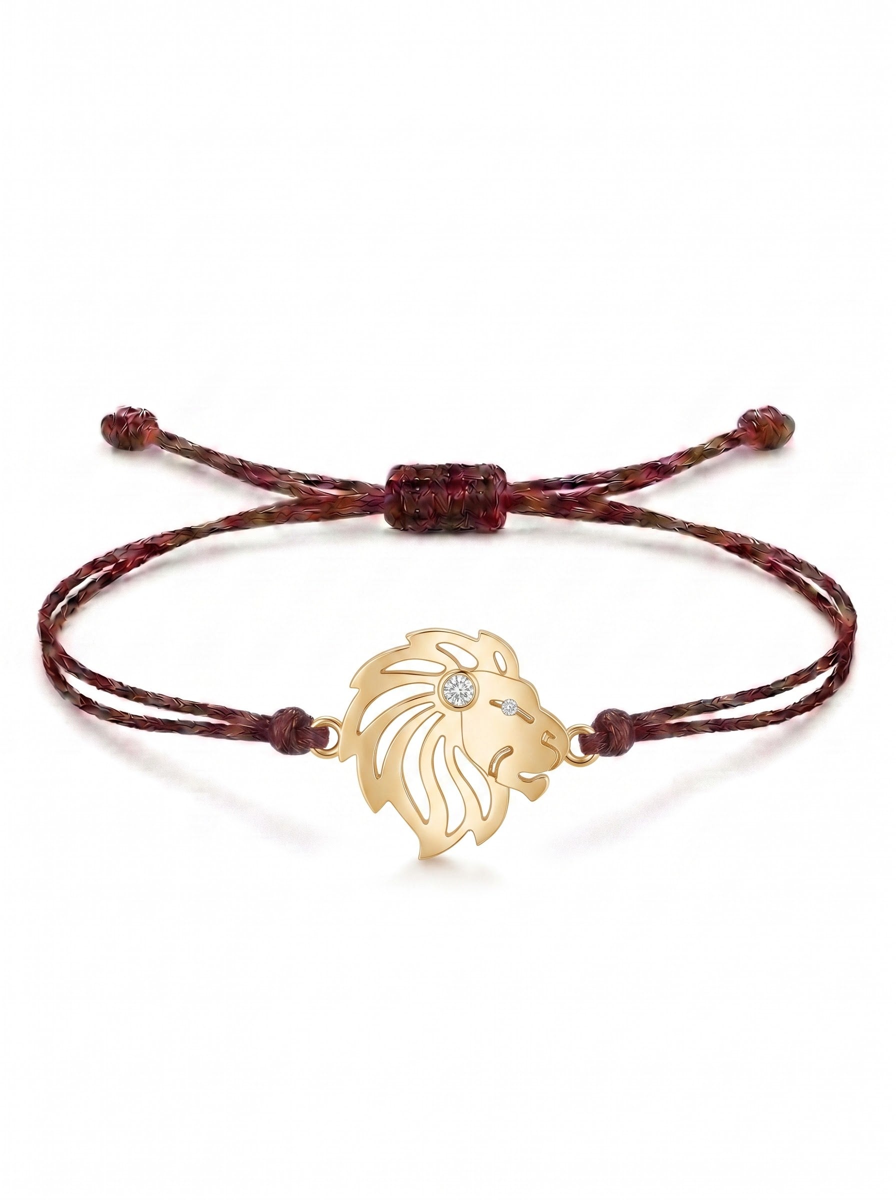 Majestic Lion Charm Cord Bracelet