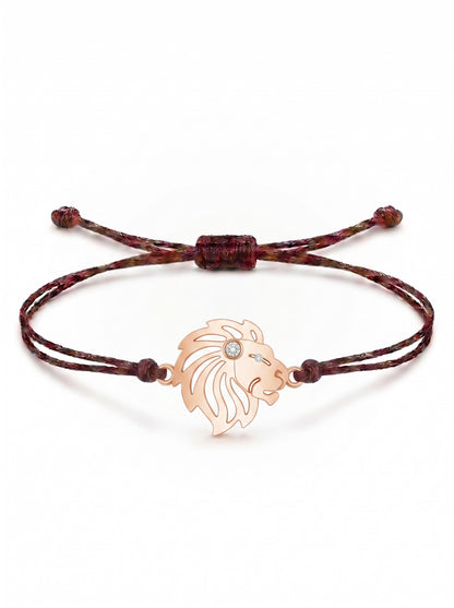 Majestic Lion Charm Cord Bracelet