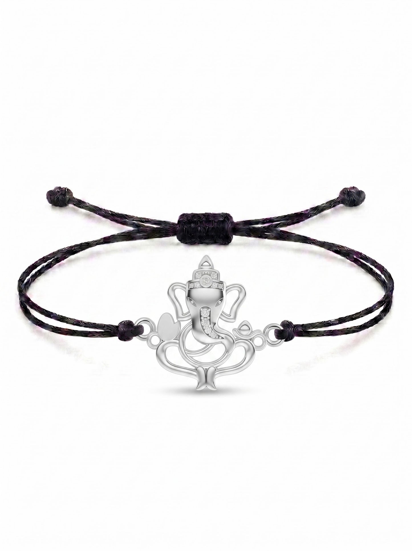 Divine Ganesha Charm Cord Bracelet